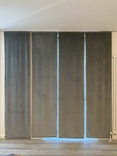 4 Stück Verdunkelung Flächenvorhang Samt  Paneelwagen Schiebevorhang 60x245 grau
