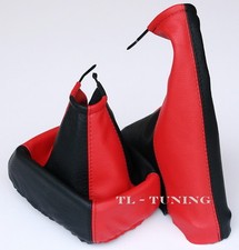Schaltsack + Handbremssack passend für OPEL CALIBRA Bj. 90-97 Leder Rot-Schwarz