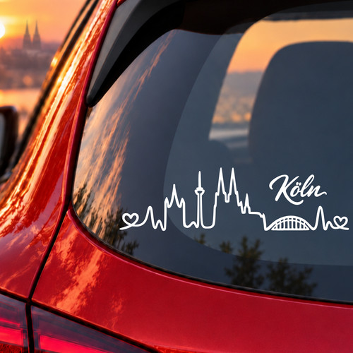 Köln skyline aufkleber auto - köln,
