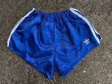 adidas D6 Shorts 80s Blau TRUE VINTAGE shiny sport Beckenbauer West Germany GB M