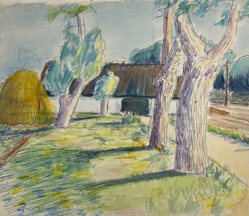 Impressionist bauernhaus mit - bauernhaus,