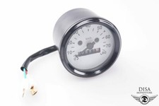 60mm Tacho weiß Tachometer mit Beleuchtung für Mofa Moped Mokick