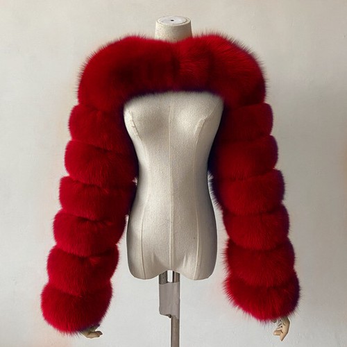 Damen kunstfell cape - damen, cropped