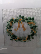 Stickbild Kranz Handarbeit