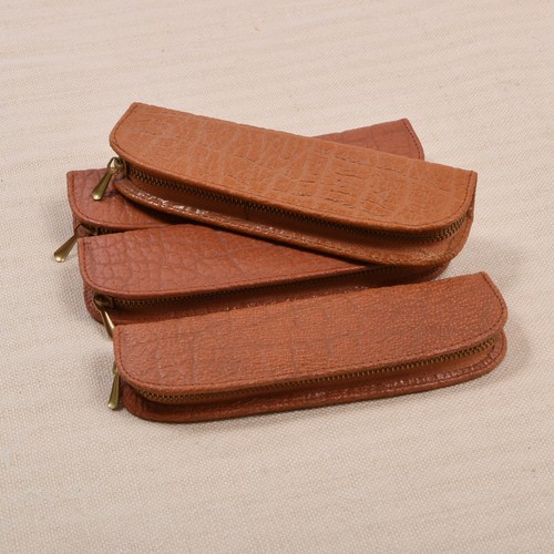 Vintage stifteetui leder braun - leder,