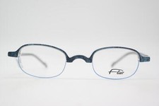 Vintage Brille Flair 62 Blau Weiß Silber Halbrand Brillengestell eyeglasses