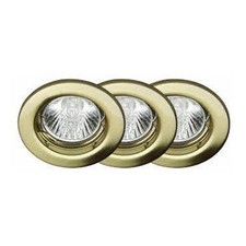 Halogen Einbauleuchte Classic Messing gebürstet IP23 3 x50W GU10 870l schwenkbar