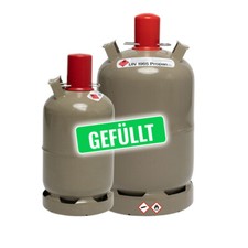 Eigentum Propan Gasflasche 5kg und 11kg Regeneriert gefüllt 10 Jahre geprüft