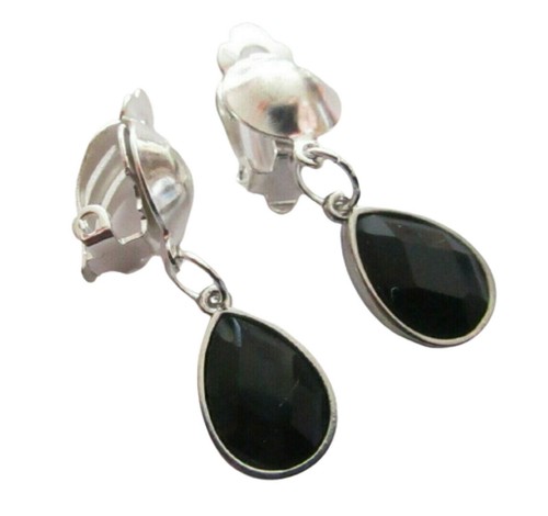 Schwarz ohrclips ohrringe - ohrclips,