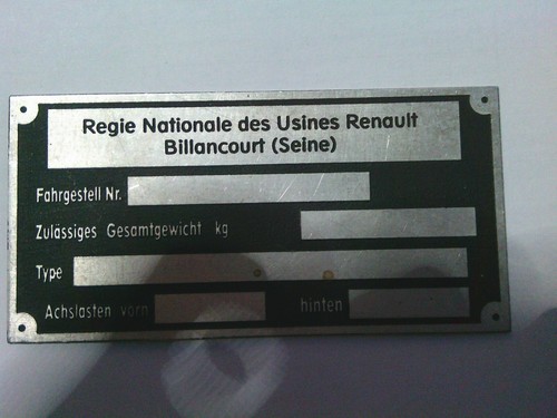 Typenschild renault schild - typenschild,