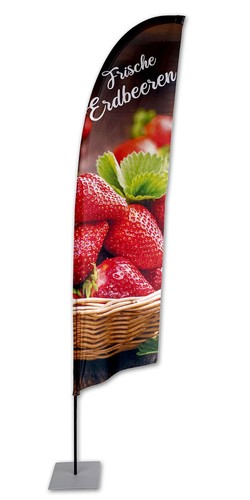 Erdbeeren beachflag gerade - beachflag,