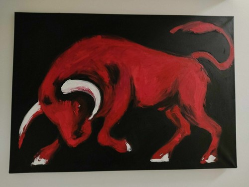 Unikat stier wandbild - unikat, kunst