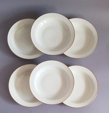6 Suppenteller - tiefe Teller - Eschenbach - elfenbein - Goldrand - Ø 22,5 cm
