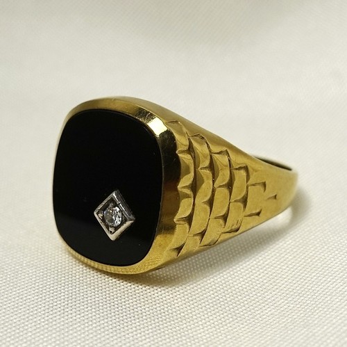 Herrenring siegelring mit onyx - mit,