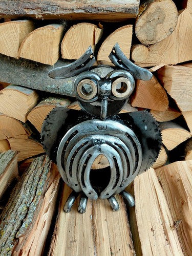 Gartenskulptur eisen eule - eisen,