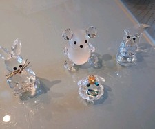 4x Glas Kristall Figuren