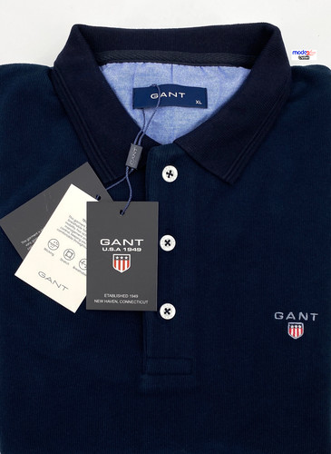 Gant langarm polo - langarm, navy