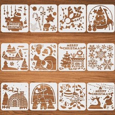 Weihnachts Schablonen Set, wiederverwendbar, Fenster,Wand, Scrapbooking, Kuns...