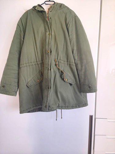 Damen parka jacke - grün, lang