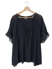 PERSONA BY MARINA RINALDI Rüschen-Bluse Damen Bluse Gr. DE 44 schwarz Party-Look