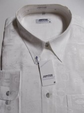 Jupiter Herren Oberhemd weiß  KW 50 4XL  Party Hemd mit Glanzeffekt