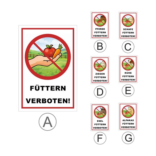 Schild füttern verboten - schild,