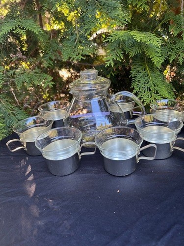 Vintage teekanne glas mit - vintage,