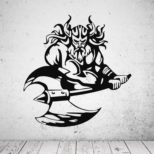 Wandtattoo wikinger mit hand - wandtattoo,