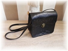 Atmosphere * kleine Kunst-Leder Handtasche Umhänge Tasche floral Neuwertig