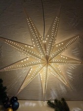 Papierstern weiß Leuchtstern Weihnachtsstern hängend Adventsstern 69cm mit Kabel