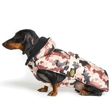 Fashion Dog Steppmantel für Dackel mit Kapuze - Camouflage - 39 cm Dachshund