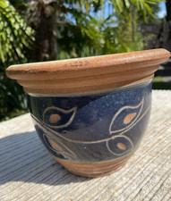 Bonsai Tonschale Tontopf  Glasiert Rund Blau