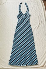 Bel Air Paris France 90er Jahre Langes Neckholder Maxi Kleid Im Stil Der 70er