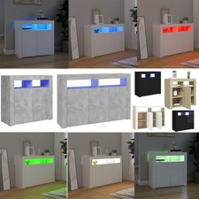 Küchenschrank Sideboard Kommode Schrank Anrichte Hochglanz mit LED-Leuchte