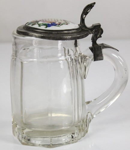 Bier krug glas - glas, zinn
