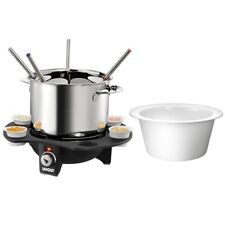 UNOLD Fondue Elegance 48645 Fondueset, Wechseltopf Edelstahl/Keramik, 1000W