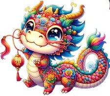 Farbe Drache Mond Neujahr