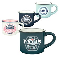 H&H - Personalisierte Espressotasse mit Sprüchen, Namen und Untertasse