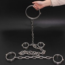 Bondage Edelstahl Halsband Fesselset Handschellen Fußfesseln Fesseln Kette BDSM