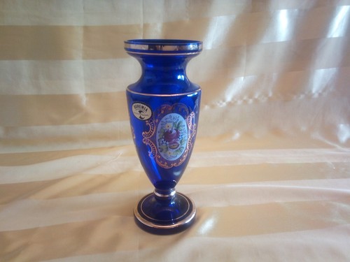 Bohemia crystal vase blau mit - crystal,