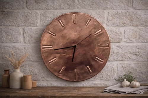 Handgefertigte kupfer wanduhr - kupfer,