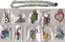 Bettelarmband für Kinder mit 10 bunten Anhängern - unbenutzt !