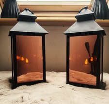 Elambia LED Laterne mit LED Kerze Infinity Effekt Deko Dekoration Herbst Winter