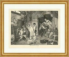 Gestürzt Longe Pferd Reiter Unfall Schausteller Stall Holzkiste Holzstich E 4850