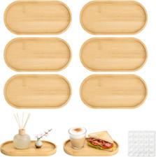 Holztablett oval klein aus