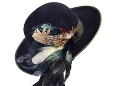Damenhut schwarzer wollhut - damenhut,