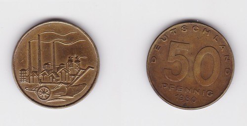 Pfennig messing münze ddr - münze,