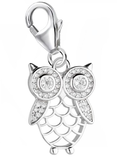 Zirkonia eule charm 925 - eule,