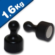 10 x Kegelmagnet Pinnwand Magnet klein Ø 12 x 20mm SCHWARZ, Neodym – hält 1,6kg