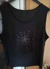 Top Shirt Damen ELENA GRUNERT Gr. 46 vorne m. Nieten, Fb. Anthrazit 